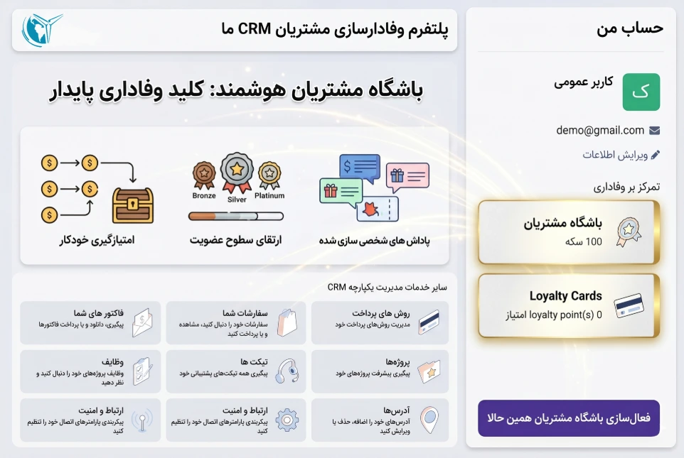 باشگاه مشتریان و وفادارسازی در  Crm ستکا